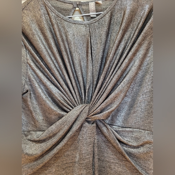 🎉Host Pick Long-sleeve Asos Maternity Silver Metallic Dress with Twist Detail - Picture 3 of 5